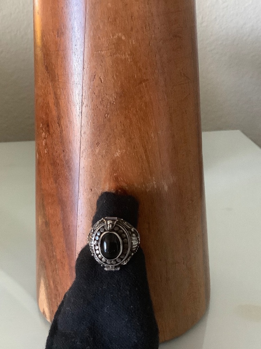 Sterling silver 925 ring with black stone
